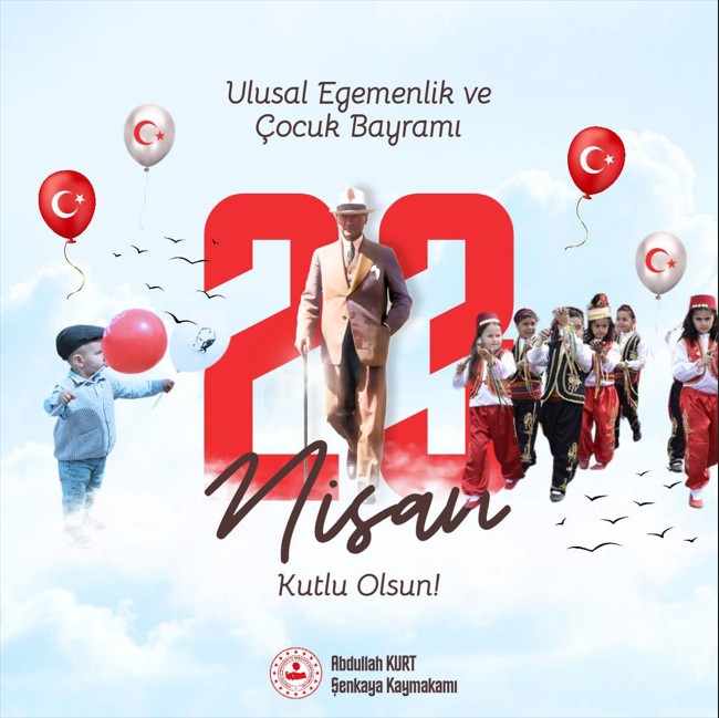 Kaymakamımız Sayın Abdullah KURT'un 23 Nisan Ulusal Egemenlik ve Çocuk Bayramı Kutlama Mesajı